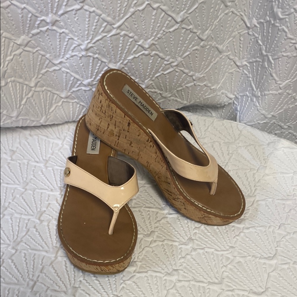 Steve Madden size 9 Tan blush Wedge‎ Shoes Versatile Comfort summer spring